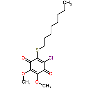 2,5-Cyclohexadiene-1,4-dione, 2-chloro-5, 6-dimethoxy-3-(octylthio)-Structure,66777-02-4Structure 2,5-Cyclohexadiene-1,4-dione, 2-chloro-5, 6-dimethoxy-3-(octylthio)- Structure,66777-02-4Structure