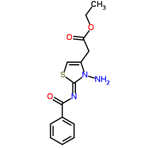 2-[(2Z)-3-氨基-2-苯甲?；鶃啺被?1,3-噻唑-4-基]乙酸乙酯結(jié)構(gòu)式_66870-59-5結(jié)構(gòu)式