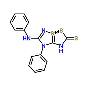 (6z)-1,5,6,7-四氫-7-苯基-6-(苯基亞氨基)-2H-4l4-(1,2,4)噻二唑并(1,5-b)(1,2,4)二噻唑-2-硫酮結構式_67066-05-1結構式