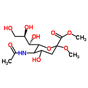 Dimethyl 5-acetamido-3,5-dideoxy-6-(1,2,3-trihydroxypropyl)hex-2-ulopyranosidonateStructure,6730-43-4Structure Dimethyl 5-acetamido-3,5-dideoxy-6-(1,2,3-trihydroxypropyl)hex-2-ulopyranosidonate Structure,6730-43-4Structure