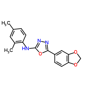 5-(1,3-苯并二氧雜環(huán)戊烯l-5-基)-n-(2,4-二甲基苯基)-1,3,4-噁二唑-2-胺結(jié)構(gòu)式_67829-24-7結(jié)構(gòu)式