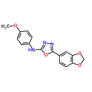 5-苯并[1,3]二氧代l-5-基-n-(4-甲氧基苯基)-1,3,4-噁二唑-2-胺結(jié)構(gòu)式_67829-27-0結(jié)構(gòu)式