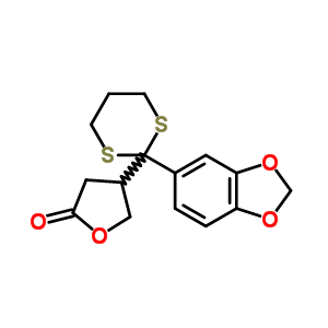 4-(2-(1,3-苯并二氧雜環(huán)戊烯-5-基)-1,3-二硫雜n-2-基)二氫-2(3h)-呋喃酮結(jié)構(gòu)式_67838-86-2結(jié)構(gòu)式