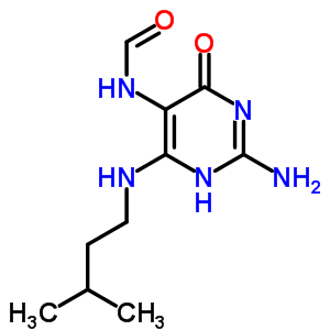 N-[2-氨基-1,6-二氫-4-[(3-甲基丁基)氨基]-6-氧代-5-嘧啶]-甲酰胺結(jié)構(gòu)式_6944-10-1結(jié)構(gòu)式