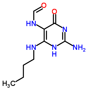 N-[2-氨基-4-(丁基氨基)-1,6-二氫-6-氧代-5-嘧啶]-甲酰胺結(jié)構(gòu)式_6944-11-2結(jié)構(gòu)式