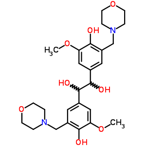 1,2-Bis(4-hydroxy-3-methoxy-5-(4-morpholinylmethyl)phenyl)-1,2-ethanediolStructure,6945-28-4Structure 1,2-Bis(4-hydroxy-3-methoxy-5-(4-morpholinylmethyl)phenyl)-1,2-ethanediol Structure,6945-28-4Structure