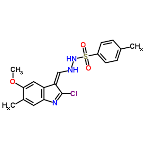 4-甲基苯磺酸 2-[(2-氯-5-甲氧基-6-甲基-1H-吲哚-3-基)亞甲基]肼結(jié)構(gòu)式_69789-89-5結(jié)構(gòu)式