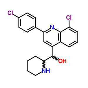 8-氯-2-(p-氯苯基)-.alpha.-2-哌啶-4-喹啉甲醇結(jié)構(gòu)式_69796-18-5結(jié)構(gòu)式