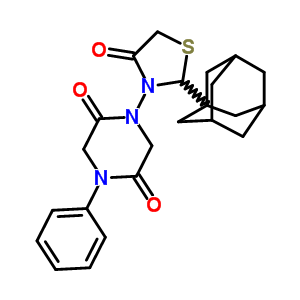 , 1-(4-氧代-2-三環(huán)(3.3.1.1(3,7))-1-癸基-3-噻唑啉基)-4-苯基-2,5-哌嗪二酮結(jié)構(gòu)式_70218-63-2結(jié)構(gòu)式