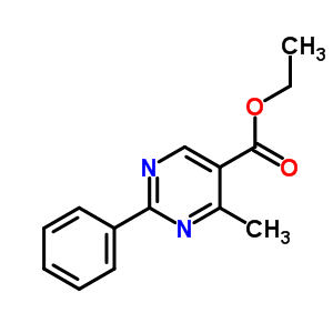 5-Pyrimidinecarboxylicacid, 4-methyl-2-phenyl-, ethyl esterStructure,70733-12-9Structure 5-Pyrimidinecarboxylicacid, 4-methyl-2-phenyl-, ethyl ester Structure,70733-12-9Structure