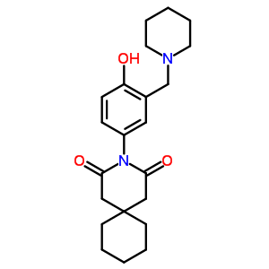 3-[4-羥基-3-(1-哌啶基甲基)苯基]-3-氮雜螺[5.5]十一烷-2,4-二酮結構式_71471-55-1結構式