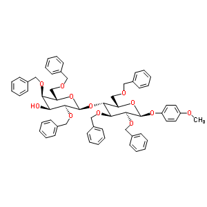 4-Methoxyphenyl 4-o-(2,4,6-tri-o-benzyl-beta-d-galactopyranosyl)-2,3,6-tri-o-benzyl-beta-d-glucopyranosideStructure,717132-49-5Structure 4-Methoxyphenyl 4-o-(2,4,6-tri-o-benzyl-beta-d-galactopyranosyl)-2,3,6-tri-o-benzyl-beta-d-glucopyranoside Structure,717132-49-5Structure