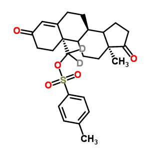 3,17-二氧代(19,19-<sup>2</sup>H<sub>2</sub>)雄甾-4-烯-19-基4-甲基苯磺酸酯結(jié)構(gòu)式_71995-65-8結(jié)構(gòu)式