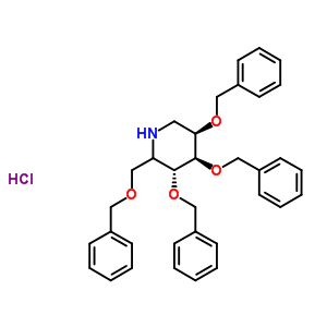 2,3,4,6-Tetra-o-benzyl-1-deoxynojirimycin hydrochloric acid saltStructure,72983-76-7Structure 2,3,4,6-Tetra-o-benzyl-1-deoxynojirimycin hydrochloric acid salt Structure,72983-76-7Structure