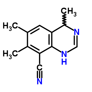 1,4-二氫-4,6,7-三甲基-8-喹唑啉甲腈結構式_73318-20-4結構式