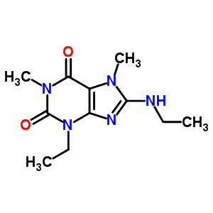 3-Ethyl-8-ethylamino-1,7-dimethyl-purine-2,6-dioneStructure,7464-86-0Structure 3-Ethyl-8-ethylamino-1,7-dimethyl-purine-2,6-dione Structure,7464-86-0Structure