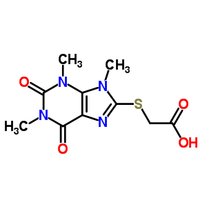 Aceticacid, 2-[(2,3,6,9-tetrahydro-1,3,9-trimethyl-2,6-dioxo-1h-purin-8-yl)thio]- Structure,7465-04-5Structure