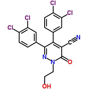 5,6-雙(3,4-二氯苯基)-2-(2-羥基乙基)-3-氧代-2,3-二氫-4-吡嗪甲腈結(jié)構(gòu)式_75660-46-7結(jié)構(gòu)式