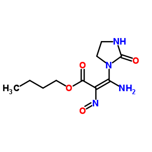 (E)-3-氨基-2-亞硝基-3-(2-氧代咪唑啉-1-基)-2-丙酸丁酯結(jié)構(gòu)式_7597-85-5結(jié)構(gòu)式