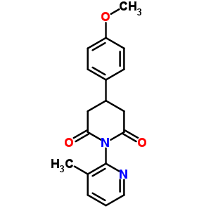 2,6-Piperidinedione,4-(4-methoxyphenyl)-1-(3-methyl-2-pyridinyl)-Structure,76734-02-6Structure 2,6-Piperidinedione,4-(4-methoxyphenyl)-1-(3-methyl-2-pyridinyl)- Structure,76734-02-6Structure