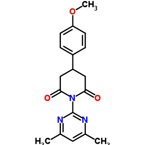 2,6-Piperidinedione,1-(4,6-dimethyl-2-pyrimidinyl)-4-(4-methoxyphenyl)-Structure,76734-05-9Structure 2,6-Piperidinedione,1-(4,6-dimethyl-2-pyrimidinyl)-4-(4-methoxyphenyl)- Structure,76734-05-9Structure