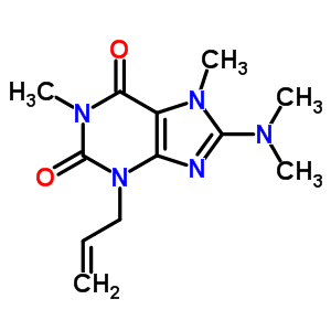 8-Dimethylamino-1,7-dimethyl-3-prop-2-enyl-purine-2,6-dioneStructure,7702-20-7Structure 8-Dimethylamino-1,7-dimethyl-3-prop-2-enyl-purine-2,6-dione Structure,7702-20-7Structure