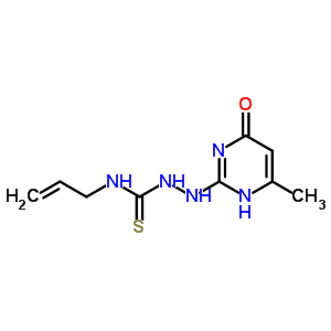 Hydrazinecarbothioamide,2-(1,6-dihydro-4-methyl-6-oxo-2-pyrimidinyl)-n-2-propen-1-yl-Structure,77112-77-7Structure Hydrazinecarbothioamide,2-(1,6-dihydro-4-methyl-6-oxo-2-pyrimidinyl)-n-2-propen-1-yl- Structure,77112-77-7Structure