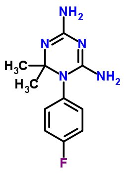 1-(4-氟苯基)-6,6-二甲基-1,3,5-三嗪-2,4-二胺結(jié)構(gòu)式_77113-85-0結(jié)構(gòu)式