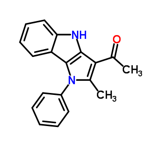 1-(1,4-二氫-2-甲基-1-苯基吡咯并[3,2-b]吲哚-3-基)-乙酮結(jié)構(gòu)式_77411-92-8結(jié)構(gòu)式