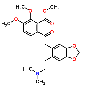 6-[2-[6-(2-二甲基氨基乙基)苯并[1,3]二氧代l-5-基]乙?；鵠-2,3-二甲氧基-苯甲酸甲酯結(jié)構(gòu)式_80243-94-3結(jié)構(gòu)式