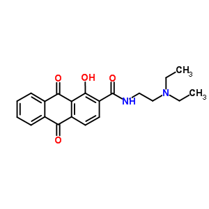 2-Anthracenecarboxamide, n-(2-(diethylamino)ethyl)-9,10-dihydro-1-hydroxy-9,10-dioxo-, monohydrochlorideStructure,81085-98-5Structure 2-Anthracenecarboxamide, n-(2-(diethylamino)ethyl)-9,10-dihydro-1-hydroxy-9,10-dioxo-, monohydrochloride Structure,81085-98-5Structure