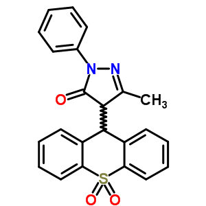 3H-pyrazol-3-one,4-(10,10-dioxido-9h-thioxanthen-9-yl)-2,4-dihydro-5-methyl-2-phenyl-Structure,82619-85-0Structure 3H-pyrazol-3-one,4-(10,10-dioxido-9h-thioxanthen-9-yl)-2,4-dihydro-5-methyl-2-phenyl- Structure,82619-85-0Structure