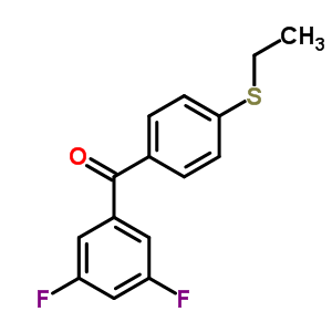 3,5-Difluoro-4-(ethylthio)benzophenoneStructure,844885-23-0Structure 3,5-Difluoro-4-(ethylthio)benzophenone Structure,844885-23-0Structure
