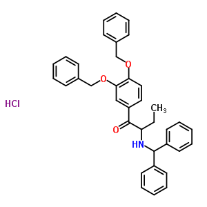 rac 1-[3,4-(二芐氧基)苯基]-2-[(二苯基甲基)氨基]-1-丁酮鹽酸鹽結(jié)構(gòu)式_855220-23-4結(jié)構(gòu)式