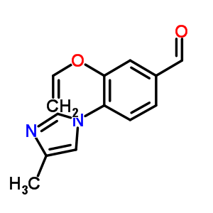 Benzaldehyde, 3-(ethenyloxy)-4-(4-methyl-1H-imidazol-1-yl)-Structure,870861-40-8Structure Benzaldehyde, 3-(ethenyloxy)-4-(4-methyl-1H-imidazol-1-yl)- Structure,870861-40-8Structure