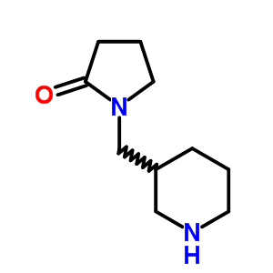 1-Piperidin-3-ylmethyl-pyrrolidin-2-oneStructure,876709-32-9Structure 1-Piperidin-3-ylmethyl-pyrrolidin-2-one Structure,876709-32-9Structure