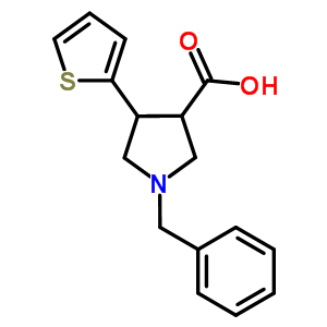 1-Benzyl-4-thiophen-2-yl-pyrrolidine-3-carboxylic acidStructure,879686-81-4Structure 1-Benzyl-4-thiophen-2-yl-pyrrolidine-3-carboxylic acid Structure,879686-81-4Structure