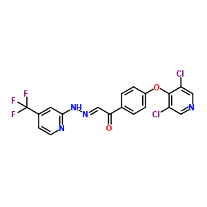1-[4-[(3,5-二氯-4-吡啶)氧基]苯基]-乙酮-2-[4-(三氟甲基)-2-吡啶]肼酮結(jié)構(gòu)式_883044-91-5結(jié)構(gòu)式