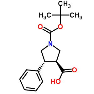 (3S,4r)-1-(tert-butoxycarbonyl)-4-phenylpyrrolidine-3-carboxylic acidStructure,884048-45-7Structure (3S,4r)-1-(tert-butoxycarbonyl)-4-phenylpyrrolidine-3-carboxylic acid Structure,884048-45-7Structure