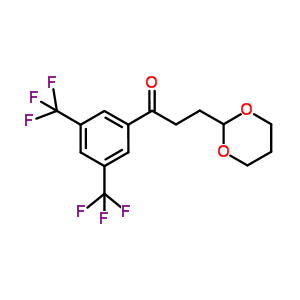 Bis-3,5-trifluoromethyl -3-(1,3-dioxan-2-yl)-propiophenoneStructure,884504-38-5Structure Bis-3,5-trifluoromethyl -3-(1,3-dioxan-2-yl)-propiophenone Structure,884504-38-5Structure