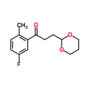 3-(1,3-Dioxan-2-yl)-5-fluoro-2-methylpropiophenoneStructure,884504-39-6Structure 3-(1,3-Dioxan-2-yl)-5-fluoro-2-methylpropiophenone Structure,884504-39-6Structure