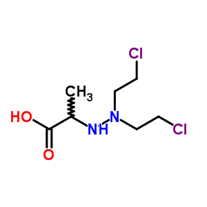 2-(2,2-Bis(2-chloroethyl)hydrazinyl)propanoic acidStructure,89796-83-8Structure 2-(2,2-Bis(2-chloroethyl)hydrazinyl)propanoic acid Structure,89796-83-8Structure