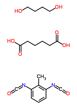 Hexanedioic acid, polymer with 1,4-butanediol and 1,3-diisocyanatomethylbenzeneStructure,9068-94-4Structure Hexanedioic acid, polymer with 1,4-butanediol and 1,3-diisocyanatomethylbenzene Structure,9068-94-4Structure
