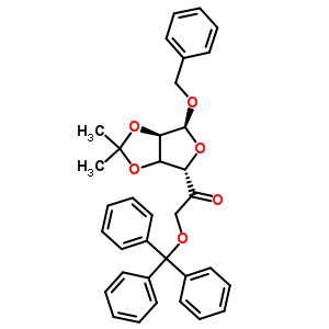 1-(6-芐氧基-2,2-二甲基-3a,4,6,6a-四氫呋喃并[3,4-d][1,3]二氧雜環(huán)戊烯-4-基)-2-三苯甲基氧基-乙酮結(jié)構(gòu)式_91364-12-4結(jié)構(gòu)式