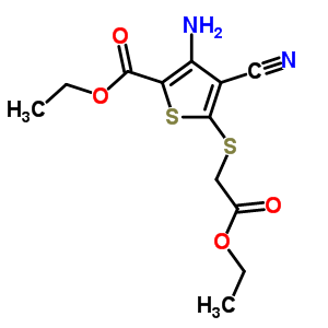 3-氨基-4-氰基-5-(乙氧基羰基甲基磺?；?噻吩-2-羧酸乙酯結(jié)構(gòu)式_91568-02-4結(jié)構(gòu)式