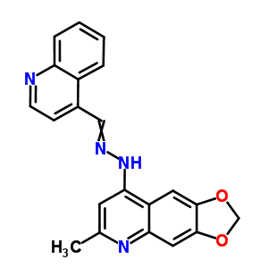 4-喹啉羧醛,  (6-甲基-1,3-二氧代[4,5-g]喹啉-8-基)肼酮結構式_91919-10-7結構式