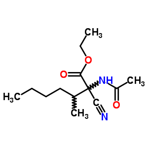 Heptanoic acid, 2-(acetylamino)-2-cyano-3-methyl-,ethyl esterStructure,92107-39-6Structure Heptanoic acid, 2-(acetylamino)-2-cyano-3-methyl-,ethyl ester Structure,92107-39-6Structure