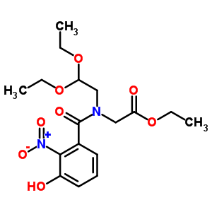 2-[2,2-二乙氧基乙基-(3-羥基-2-硝基-苯甲?；?氨基]乙酸乙酯結(jié)構(gòu)式_94295-86-0結(jié)構(gòu)式